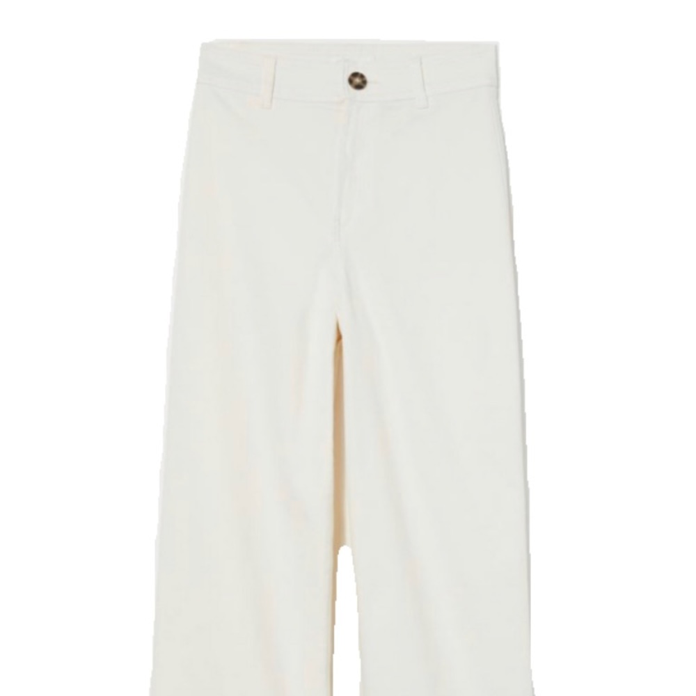 H&M Cream White Wide High Rise Jeans